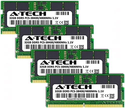 ערכת A-Tech 128GB RAM עבור Lenovo Thinkpad P16 Gen 1 מחשב נייד | DDR5 4800MHz PC5-38400 SODIMM 2RX8 1.1V 262